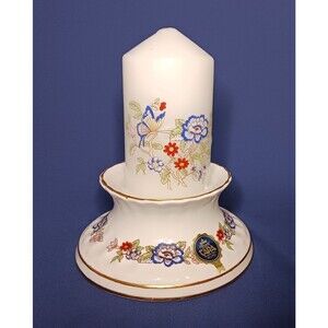 Royal Tara Harmony Irish Fine Bone China Candle Holder & Pillar Candle Ireland